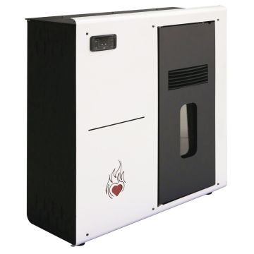 Cuore Caldo - Stufa a pellet modello slim 8Kw Frankystar Bianco