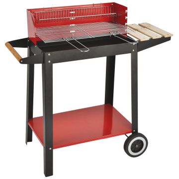 Montana - Barbecue a legna con griglia da 50x25 cm Frankystar Rosso