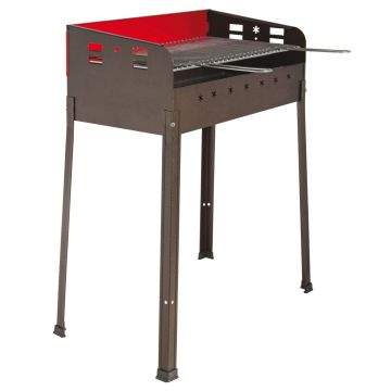 Picnic Family - Barbecue a legna con griglia da 47x37 cm Frankystar Rosso