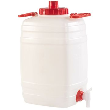 Tanica con rubinetto in polietilene - 25 Lt Boudech Bianco