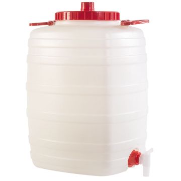 Tanica con rubinetto in polietilene - 50 Lt Boudech Bianco