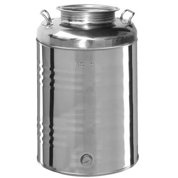 Olivari - Contenitore per Olio in acciaio inox - 50 Lt Olivari Argento