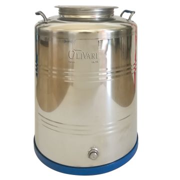 Olivari Blindo - Contenitore per Olio in acciaio inox - 50 Lt Olivari Argento