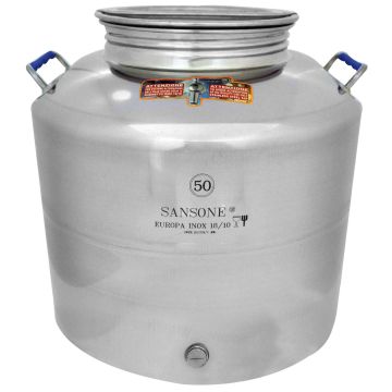 SANSONE - Contenitore per Olio in acciaio inox - 50 Lt Sansone Argento