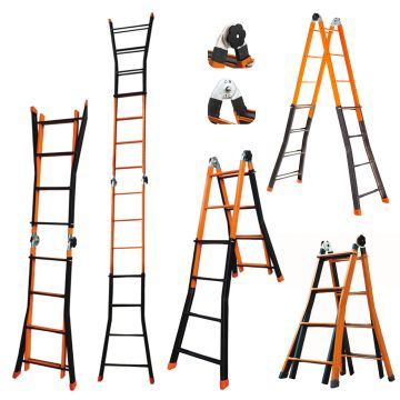 Scala Telescopica Brixo Giraffa 4+4 Gradini Brixo Arancione