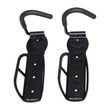 Ramos - Set 2 Portabici da Parete Salvaspazio Ganci per 2 Biciclette da 30 Kg in Metallo Nero Boudech Nero