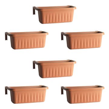 Rondine Small - Set di 6 balconiere con agganci regolabili e riserva d'acqua 50 cm Frankystar 