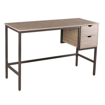 Illinois - Scrivania In Legno E Metallo Con Cassetti - 120X48X76 Cm Casa Collection Marrone