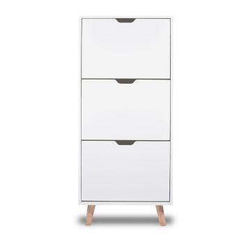 Plana - Scarpiera di design a 3 ripiani // Prodotto ricondizionato Frankystar Bianco