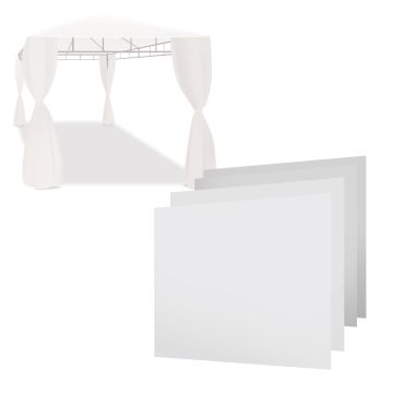 Set 4 Tende Laterali Per Gazebo Beusi 3X2 Mt Frankystar Écru