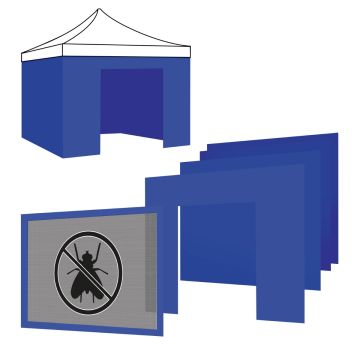 Set Completo Per Gazebo 3X3: 3 Teli Laterali + Telo Porta + Telo Zanzariera Frankystar 