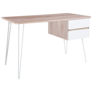 Lucille - Scrivania In Legno E Metallo Con 2 Cassetti - 120X60X76 Cm Casa Collection Marrone