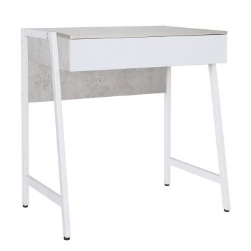 Roxane - Scrivania In Legno E Metallo - 100X48X76 Cm Casa Collection Bianco