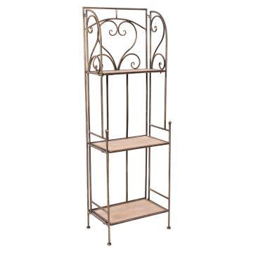 Ruby - Scaffale In Legno E Metallo Anticato A 3 Ripiani - 41X26X122H Cm Casa Collection Marrone