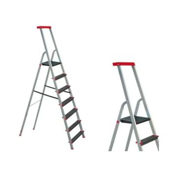 Scala Alluminio Step Up Profi 6 Gradini Boudech Argento