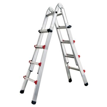 Scala Telescopica Step Up Piuma Multiuso 4+4 Gradini Boudech Argento