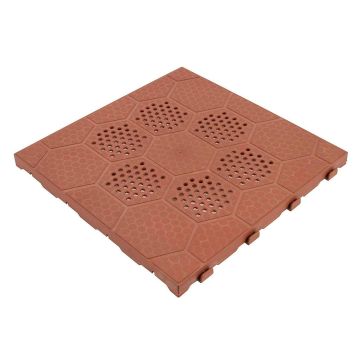 Easy - Pavimento componibile per esterni ad incastro 40x40 cm, colore cotto Frankystar Rosso mattone