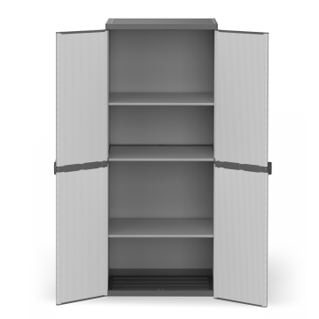 Armadio in resina con ripiani 2 ante, (interno/esterno) 68x40xH165 cm Frankystar Grigio 15%