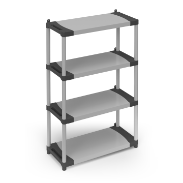 Scaffale modulare portata 80kg con 4 ripiani Frankystar Grigio 10%
