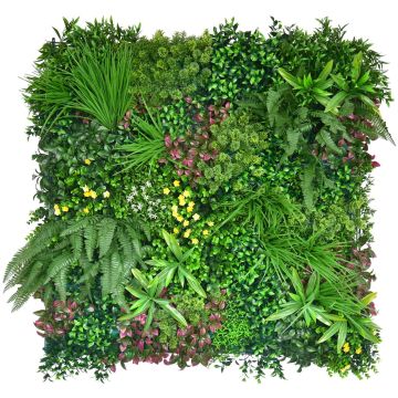 Dream - Giardino verticale con foglie e fiori, pannello 100x100 cm Frankystar Verde