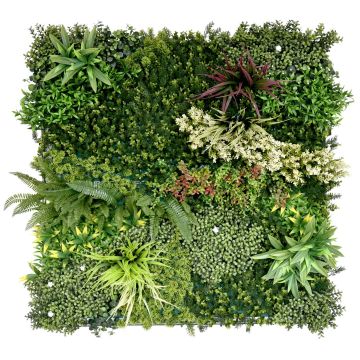 Gaia - Giardino verticale con foglie e fiori, pannello 100x100 cm Frankystar Verde