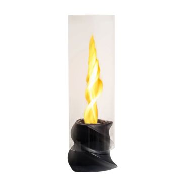 Nizza - Camino a bioetanolo da tavolo per interni ed esterni ø14,5 x H46,5 cm Divina Fire Nero