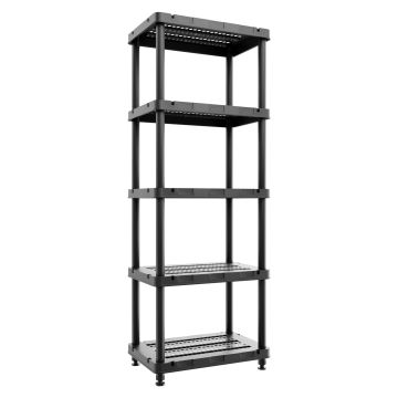 Titan X - Scaffale Modulare 5 Ripiani 90x45xH185 cm in Resina Nero Boudech Nero