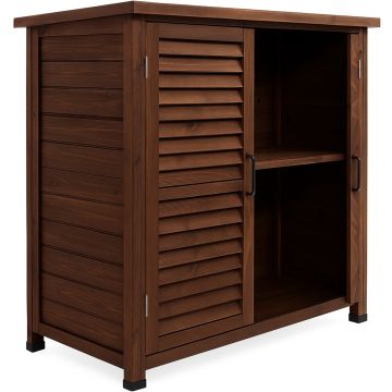 Arborea - Armadietto da Giardino 87x96,5x46,5 cm 2 Ante in Legno di Abete per Attrezzi Frankystar Marrone scuro
