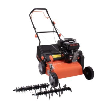 Arias 196 - Arieggiatore Multiuso a Scoppio 2 in 1 196cc 4Hp per Prato con Lame e Artigli Taglio 42 cm 6 Livelli di Profondità Boudech Arancione