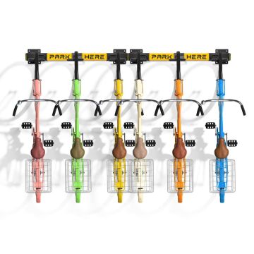 Bringer - Rastrelliera portabici da muro 6in1, supporto per biciclette da parete Boudech Giallo