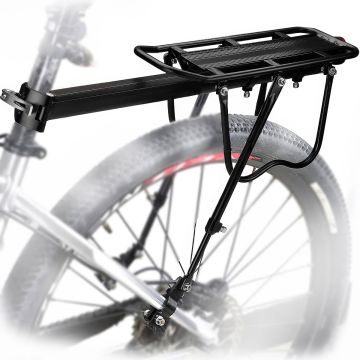 Hauler - Portapacchi Posteriore per Bici MTB da Reggisella Rack Universale con Catarifrangente in Metallo Nero Boudech Nero