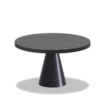 Artù Black - Tavolo da pranzo rotondo ⌀ 120 cm in legno laminato con base a cono in metallo Frankystar 
