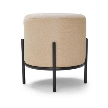 BONN LINEN - Pouf piccolo tondo in tessuto Frankystar Beige