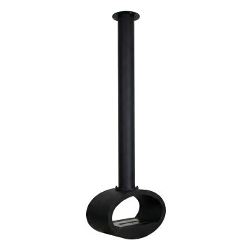 Nerone - Camino a Bioetanolo da Soffitto Sospeso Bifacciale 65x220x40 cm con Bruciatore 2,2 Litri  Nero Frankystar Nero