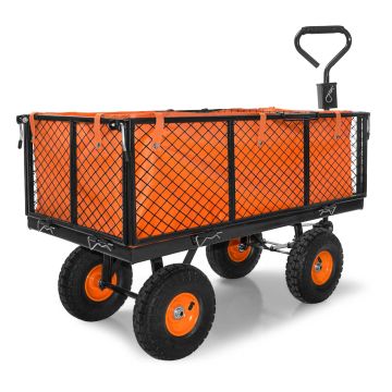 Carrello da rimorchio con griglie amovibili e cestello portautensili 550Kg Boudech Arancione
