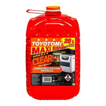 Toyotomi Clear tanica da 20 Lt - Combustibile ultra inodore per stufe Zibro Toyotomi Arancione