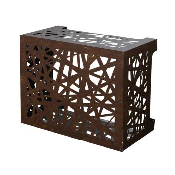 Artist - Copricondizionatore, copertura per motore esterno aria condizionata in alluminio 86x44xH68 cm, colore marrone corten Divina Home Marrone