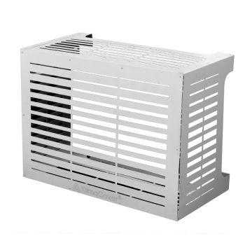 Linear - Copricondizionatore, copertura per motore esterno aria condizionata in alluminio 86x44xH68 cm, colore bianco Divina Home Bianco