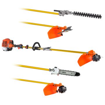 Moster 620 - Decespugliatore multifunzione con motore 2 tempi da 62cc - 3in1 Decespugliatore, tagliarami e tagliasiepi // Prodotto ricondizionato Boudech Arancione