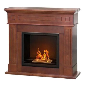 Cambridge - Camino a bioetanolo da terra in legno 110x37xH102 cm Divina Fire 