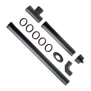 Kit installazione per stufa a pellet in acciaio da 1,2mm ø80 mm Divina Fire Nero