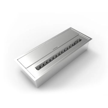 Bruciatore a bioetanolo per camino, in acciaio inox 45,7x18,7xH9,5 cm Divina Fire Argento