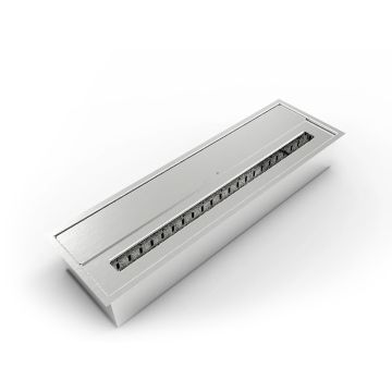 Bruciatore a bioetanolo per camino 4,5 L, in acciaio inox 61x18,7xH9,5 cm Divina Fire Argento