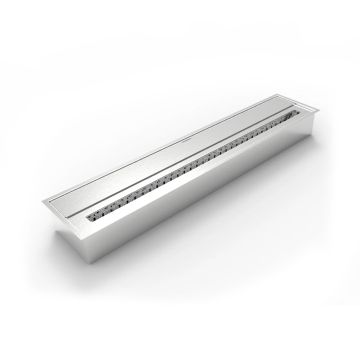 Bruciatore a bioetanolo per camino 7 L, in acciaio inox 91,5x18,7xH9,5 cm Divina Fire Argento