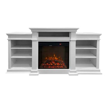 Biden - Camino elettrico da terra 179x48xH85 cm, effetto fiamma Divina Fire 