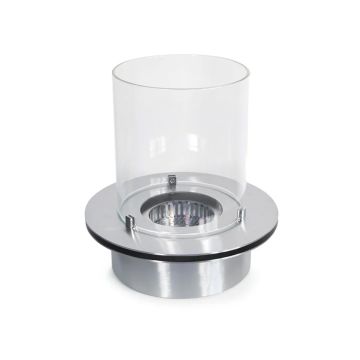 Bruciatore a bioetanolo per camino 3 L, in acciaio inox e vetro temperato ø35 cm Divina Fire Argento