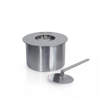 Bruciatore a bioetanolo per camino 1,5 L, in acciaio inox ø17 cm Divina Fire Argento