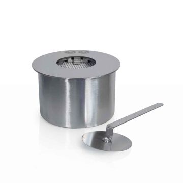 Bruciatore a bioetanolo per camino 2 L, in acciaio inox ø20 cm Divina Fire Argento