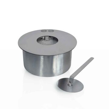 Bruciatore a bioetanolo per camino 2,5 L, in acciaio inox ø25 cm Divina Fire Argento