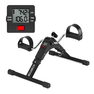 Derly - Mini cyclette magnetica, pedaliera con display LCD Boudech Nero